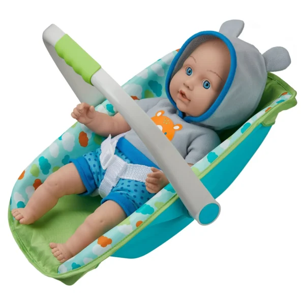 My Sweet Love 13 inch Baby Doll with Carrier and Handle Play Set, Light Skin Tone, Blue Theme