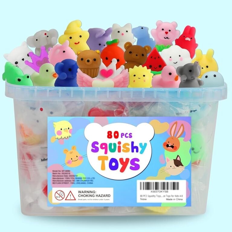 80Pcs Party Favors for Kids 4-8, Kawaii Squishies Mochi Squishy Toy Bulk Fidget Sensory Toys Birthday Gifts for Boys Girls Goodie Bag Christmas Stocking Stuffers Treasure Box...