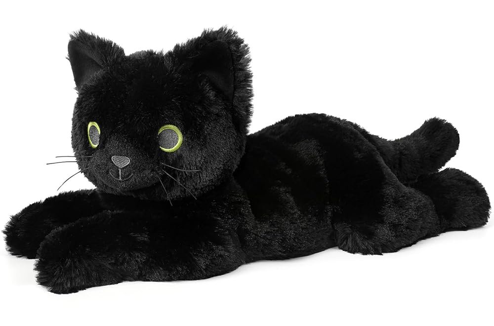 Black Cat Stuffed Animals, Microwavable Stuffed Animal Adorable Fluffy Cat Plush for Warmth & Comfort, Heatable Coolable Lavender Scent Cat Toy, Cute Soft Plushies Cat Gifts for...