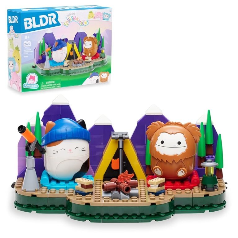 BLDR Squishmallows Benny and Cam's Outdoor Adventure Building Set - Cam The Cat and Benny The Bigfoot Buildable Figures - Squishmallows Fans 8+, 0050