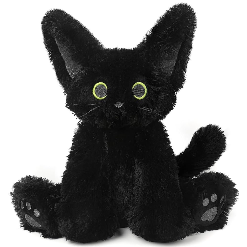 Cuckool Black Cat Stuffed Animals, Microwavable Stuffed Animals Heating Pad for Cramps, Pain Stress Relief, Heatable & Coolable Lavender Scented Cat Plush Toys for Anxiety,...