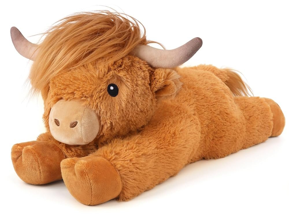Cuckool Highland Cow Stuffed Animals, Microwavable Stuffed Animal Adorable Fluffy Highland Cow Plush for Warmth, Heatable Coolable Lavender Scent Toy, Cute Soft Plushie Gift for...
