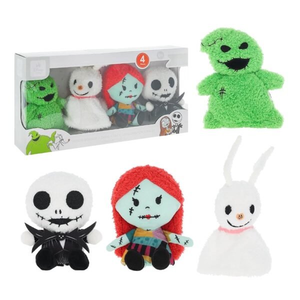 Disney Baby Tim Burton The Nightmare Before Christmas Jack Skellington, Sally, Zero, and Oogie Boogie Halloween Plushies Set, Minky Fabric Kids Toys