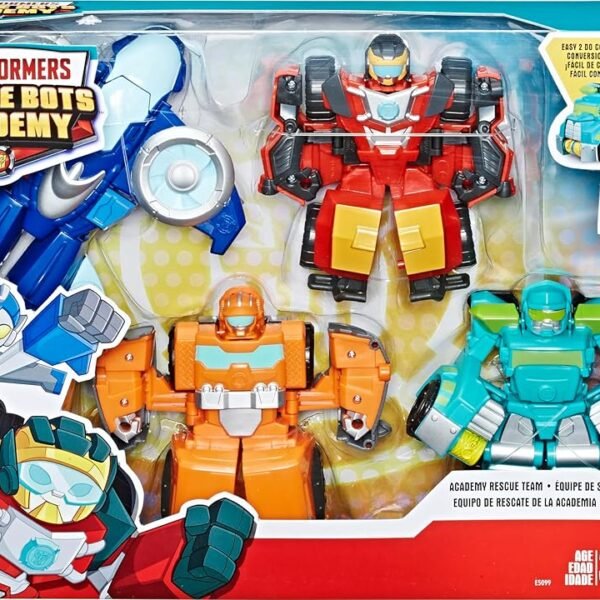Playskool Heroes Transformers Rescue Bots Academy Rescue Team Pack, 4 Collectible 4.5" Converting Action Figures, Toys for Kids Ages 3 & Up (Amazon Exclusive)