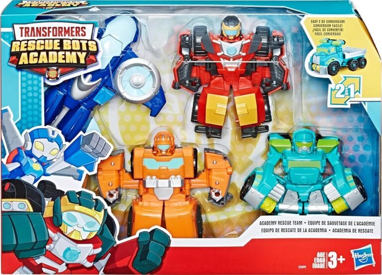 Playskool Heroes Transformers Rescue Bots Academy Rescue Team Pack, 4 Collectible 4.5" Converting Action Figures, Toys for Kids Ages 3 & Up (Amazon Exclusive)